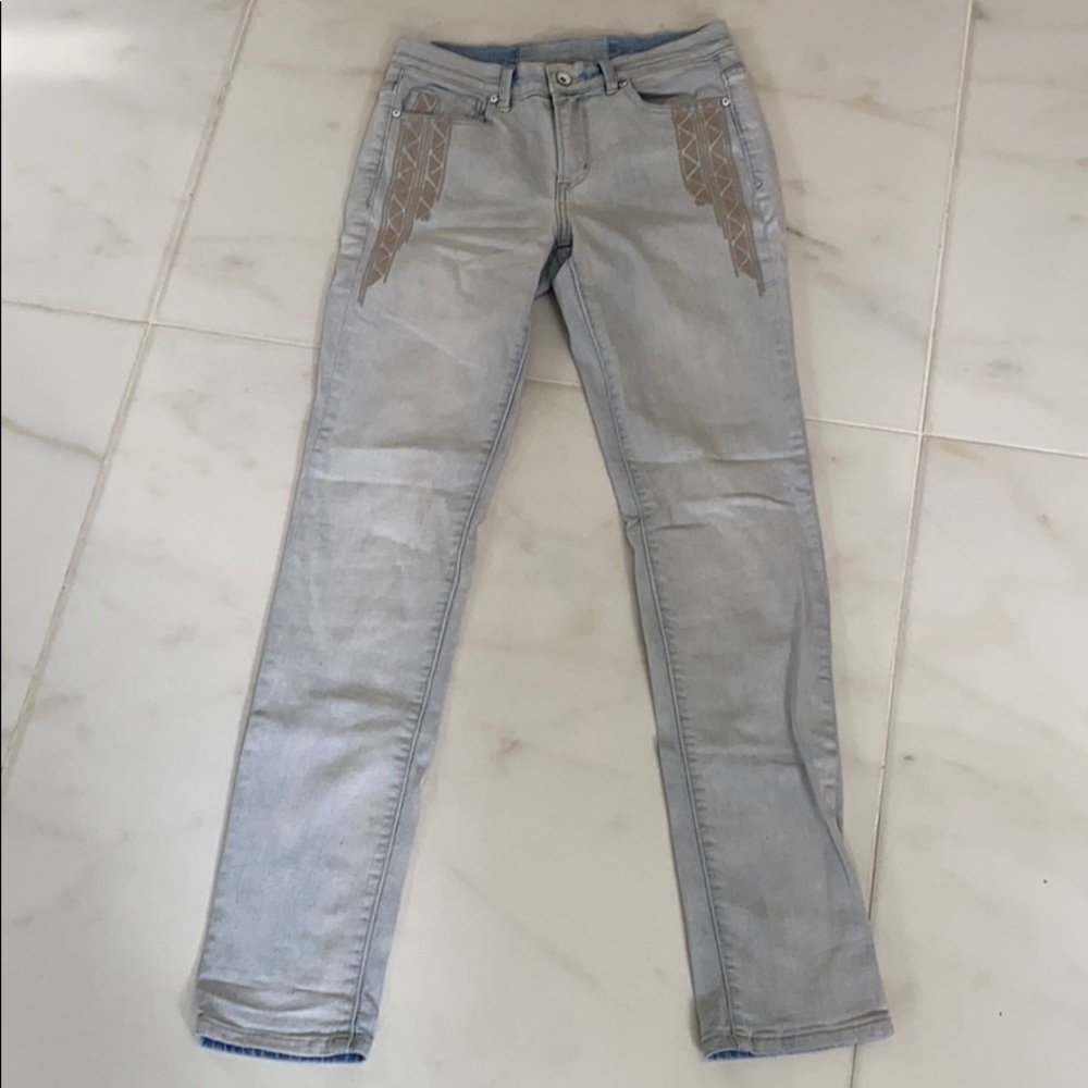 light jeans with embroidery